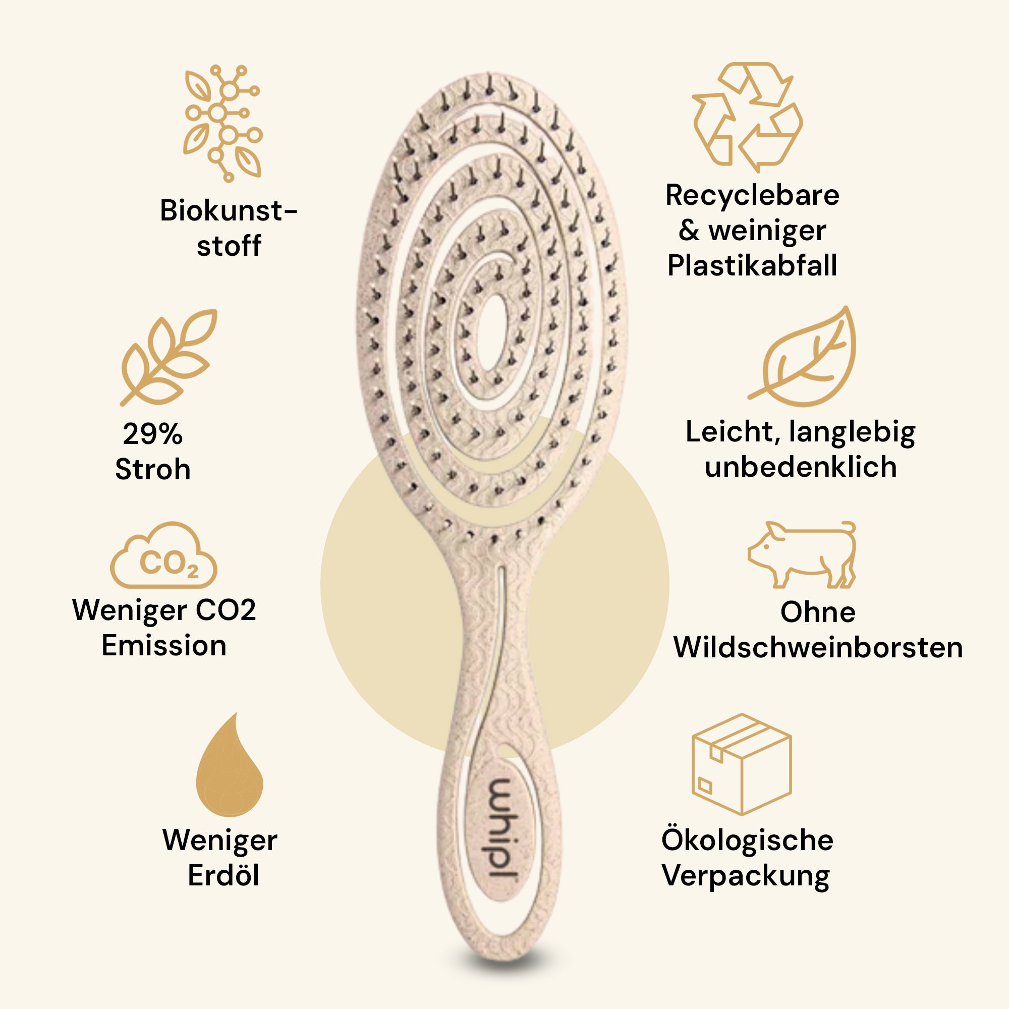 Brosse démêlante biologique à ressorts hélicoïdaux Whipl™ Snail